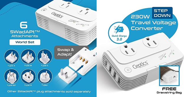 Ceptics Travel Voltage Converter