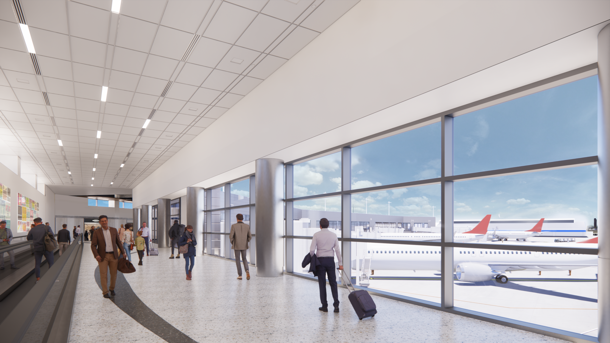 Architectural rendering of Concourse D Extension at Nashville International Airport