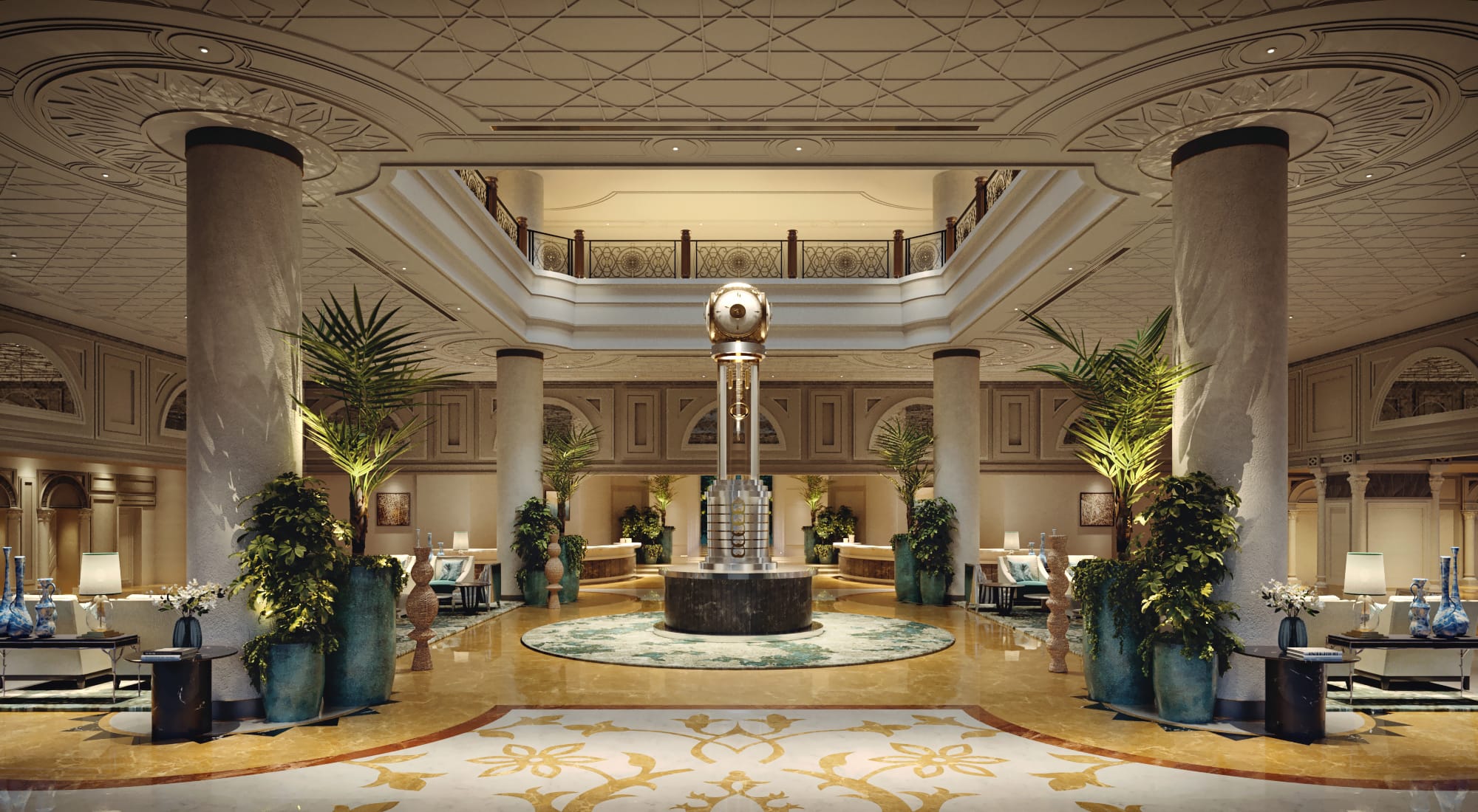 Waldorf Astoria Ras Al Khaimah Clock Area Render